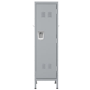 English Elm 55 Inch Steel Vertical Wardrobe Locker with Ventilated Door Lock and Side Hooks for Bedroom Gray T2398P544594