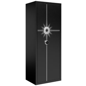 English Elm 8 Gun Steel Security Cabinet with Biometric Access Adjustable Racks and Alarm System T2398P565486