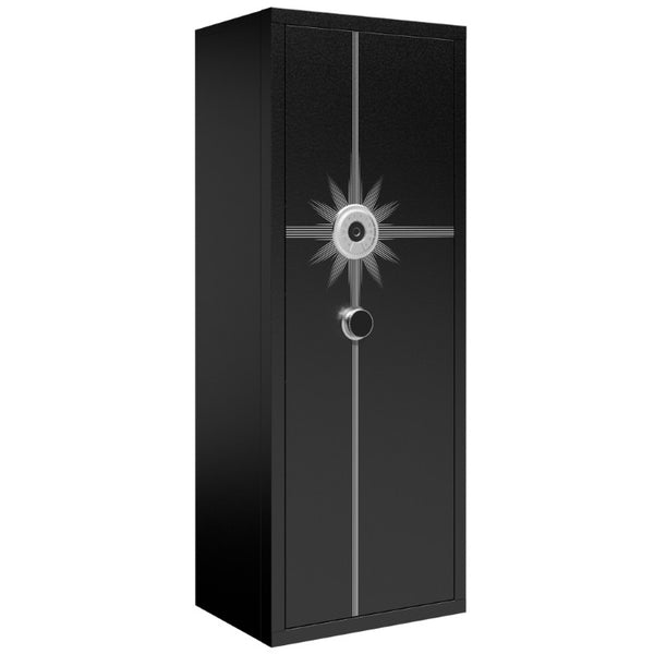 English Elm 8 Gun Steel Security Cabinet with Biometric Access Adjustable Racks and Alarm System T2398P565486