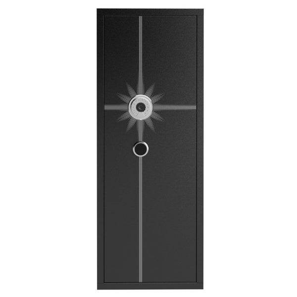 English Elm 8 Gun Steel Security Cabinet with Biometric Access Adjustable Racks and Alarm System T2398P565486