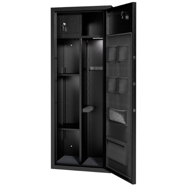 English Elm 8 Gun Steel Security Cabinet with Biometric Access Adjustable Racks and Alarm System T2398P565486