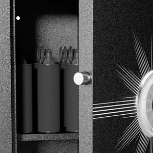 English Elm 8 Gun Steel Security Cabinet with Biometric Access Adjustable Racks and Alarm System T2398P565486