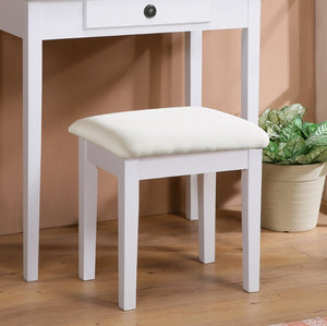 English Elm Moniys Solid Wood Makeup Vanity Set with Swivel Mirror Padded Stool and Three Drawers T2574P163835