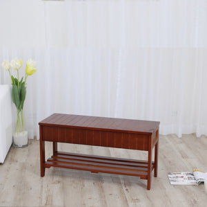 English Elm Quality Solid Wood Entryway Bench with Lift Top Hidden Compartment for Organized Living Cherry T2574P163840