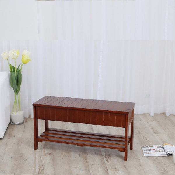 English Elm Quality Solid Wood Entryway Bench with Lift Top Hidden Compartment for Organized Living Cherry T2574P163840