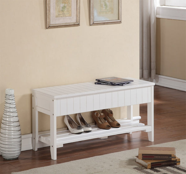 English Elm Quality Solid Wood Entryway Bench with Lift Top Hidden Compartment for Organized Living White T2574P163841