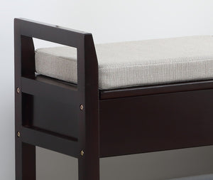 English Elm Vannes Espresso Pine Entryway Bench with Dual Lift Top Seats and Hidden Shoe Storage T2574P164222