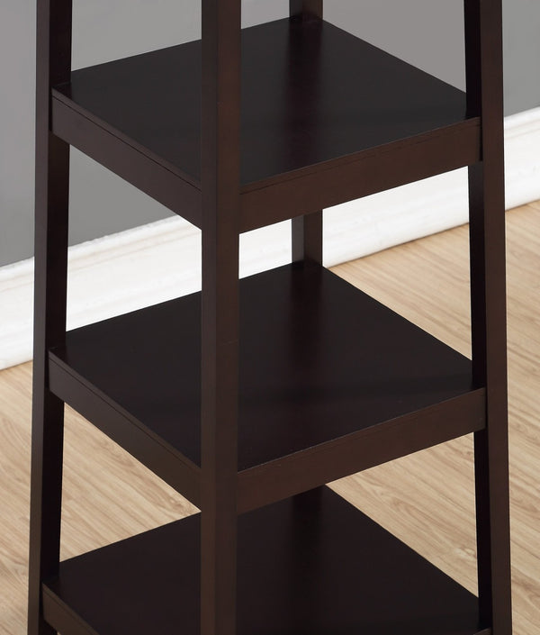 English Elm Vassen Entryway Coat Rack with Three Tiered Shelves Silver Hooks Wood Frame Espresso T2574P164224