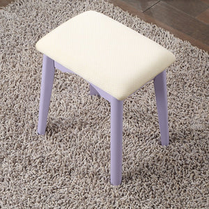 English Elm Liannon Contemporary Rubberwood Vanity Set with Round Mirror and Cushioned Stool T2574P164238