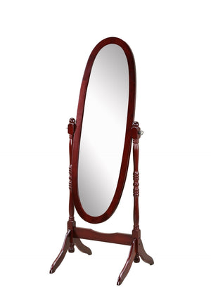 English Elm Traditional Queen Anne Oval Floor Cheval Mirror Solid Wood Tilting Bedroom Accent Cherry T2574P164241