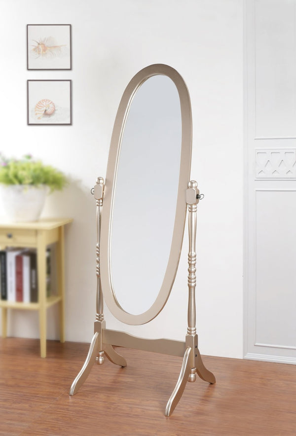 English Elm Traditional Queen Anne Oval Floor Cheval Mirror Solid Wood Tilting Bedroom Accent Gold T2574P164242