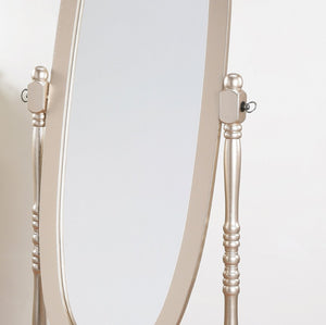 English Elm Traditional Queen Anne Oval Floor Cheval Mirror Solid Wood Tilting Bedroom Accent Gold T2574P164242