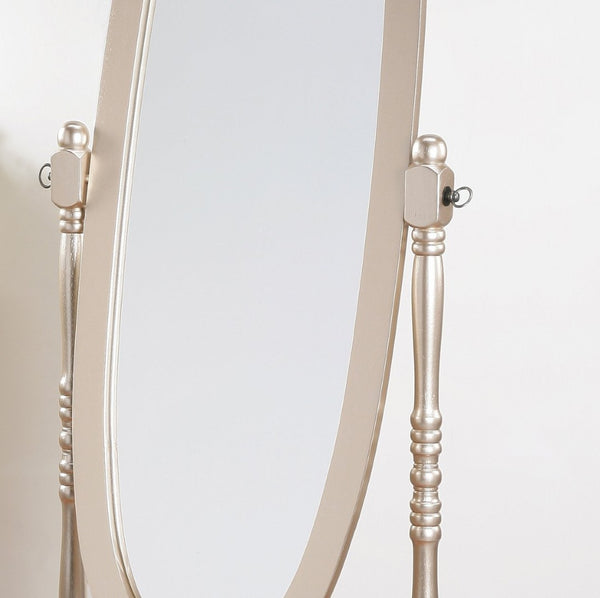 English Elm Traditional Queen Anne Oval Floor Cheval Mirror Solid Wood Tilting Bedroom Accent Gold T2574P164242