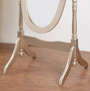 English Elm Traditional Queen Anne Oval Floor Cheval Mirror Solid Wood Tilting Bedroom Accent Gold T2574P164242