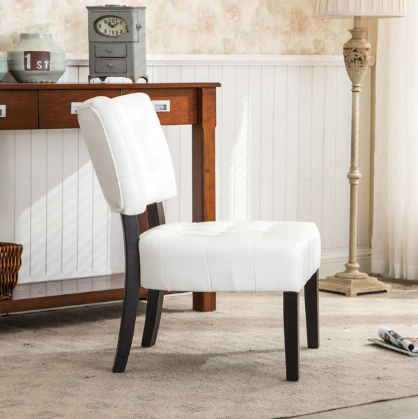 English Elm Blended Leather Button Tufted Oversized Accent Chair Hardwood Frame Transitional Lounge Ivory T2574P164248