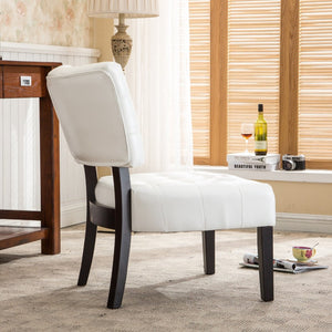 English Elm Blended Leather Button Tufted Oversized Accent Chair Hardwood Frame Transitional Lounge Ivory T2574P164248