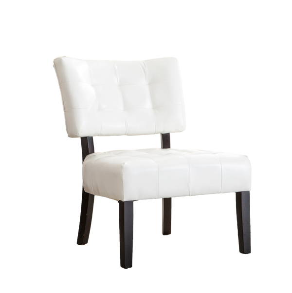 English Elm Blended Leather Button Tufted Oversized Accent Chair Hardwood Frame Transitional Lounge Ivory T2574P164248