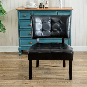 English Elm Blended Leather Button Tufted Oversized Accent Chair Hardwood Frame Transitional Lounge T2574P164250