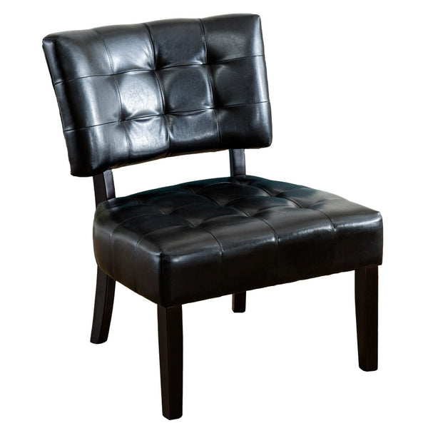 English Elm Blended Leather Button Tufted Oversized Accent Chair Hardwood Frame Transitional Lounge T2574P164250