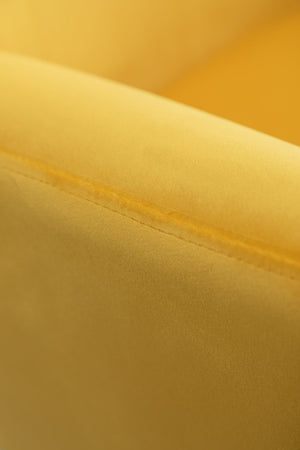 English Elm Sovarol Tufted Velvet Wingback Accent Chair with Gold Legs for Glam Interiors Yellow T2574P164253