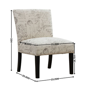English Elm Botticelli French Script Slipper Chair Hardwood Frame Taupe Cream Accent Seat T2574P164254