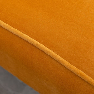 English Elm Elon Velvet Accent Chair with Channel Stitching and Rubberwood Legs for Reading Nooks Gold T2574P164256