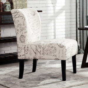 English Elm Capa Typographic Print Armless Accent Chair Compact Graphic Upholstered Seat T2574P164260