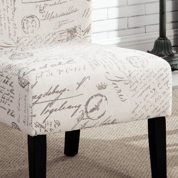 English Elm Capa Typographic Print Armless Accent Chair Compact Graphic Upholstered Seat T2574P164260