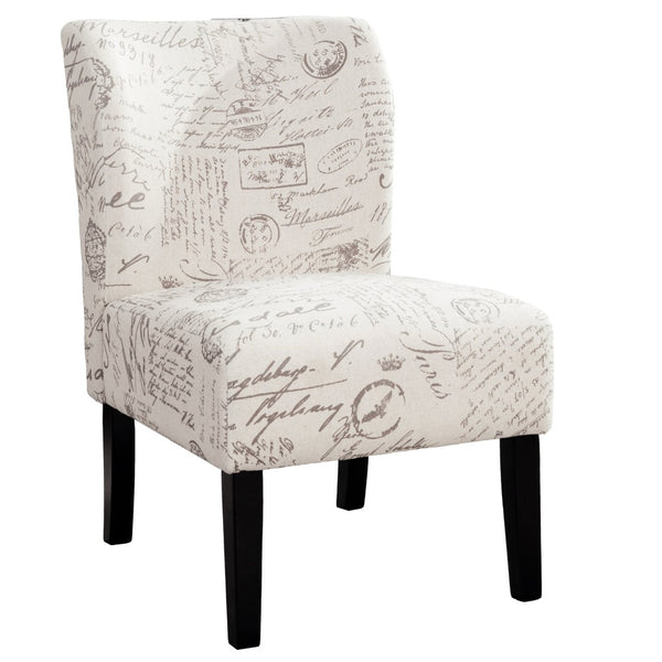 English Elm Capa Typographic Print Armless Accent Chair Compact Graphic Upholstered Seat T2574P164260
