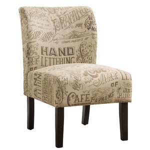 English Elm Capa Graphic Print Armless Accent Chair with Curved Back for Contemporary Spaces Multicolor T2574P164262