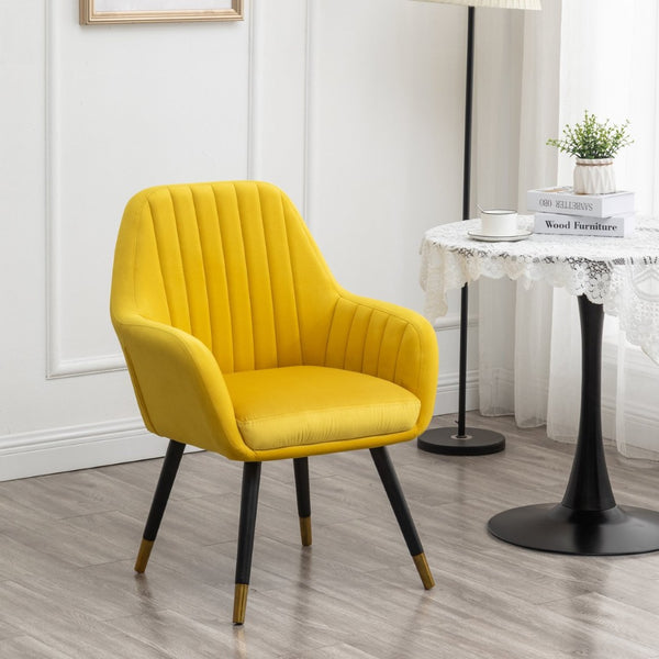 English Elm Tuchico Barrel Back Velvet Accent Chair with Tufted Seat and Beech Wood Legs T2574P164265