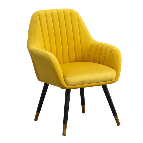 English Elm Tuchico Barrel Back Velvet Accent Chair with Tufted Seat and Beech Wood Legs T2574P164265