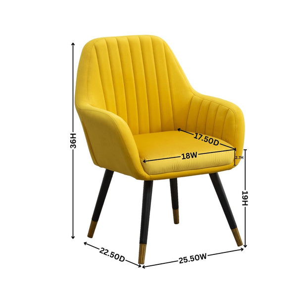 English Elm Tuchico Barrel Back Velvet Accent Chair with Tufted Seat and Beech Wood Legs T2574P164265