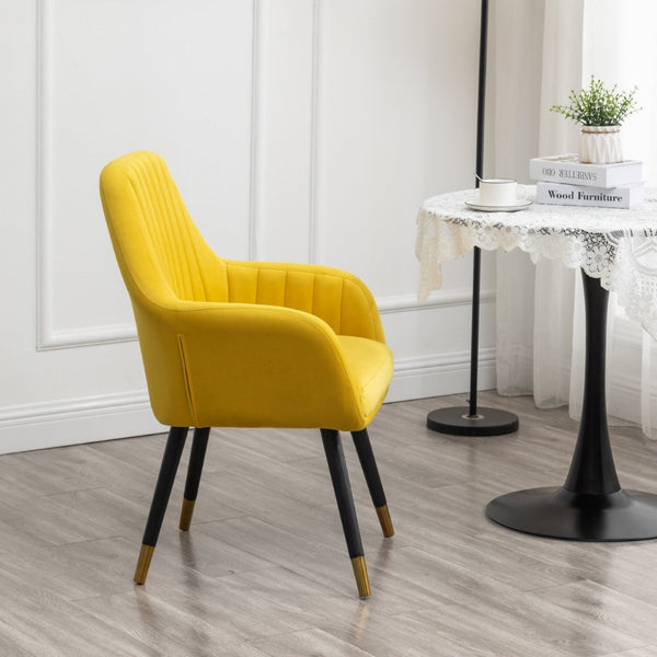English Elm Tuchico Barrel Back Velvet Accent Chair with Tufted Seat and Beech Wood Legs T2574P164265