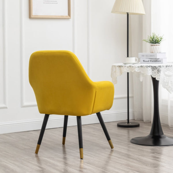 English Elm Tuchico Barrel Back Velvet Accent Chair with Tufted Seat and Beech Wood Legs T2574P164265