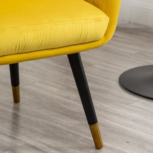 English Elm Tuchico Barrel Back Velvet Accent Chair with Tufted Seat and Beech Wood Legs T2574P164265