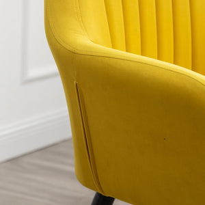 English Elm Tuchico Barrel Back Velvet Accent Chair with Tufted Seat and Beech Wood Legs T2574P164265