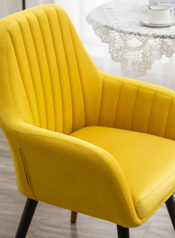 English Elm Tuchico Barrel Back Velvet Accent Chair with Tufted Seat and Beech Wood Legs T2574P164265