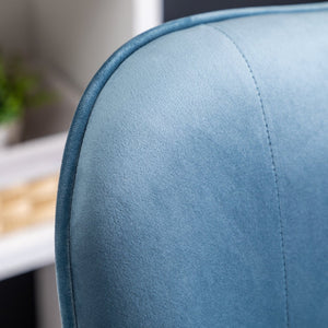 English Elm Doarnin Velvet Barrel Accent Chair with Button Tufted Back and Solid Wood Legs Blue T2574P164266