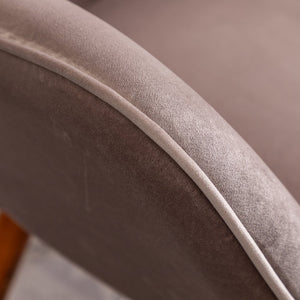 English Elm Doarnin Velvet Barrel Accent Chair with Button Tufted Back and Solid Wood Legs Chocolate T2574P164267