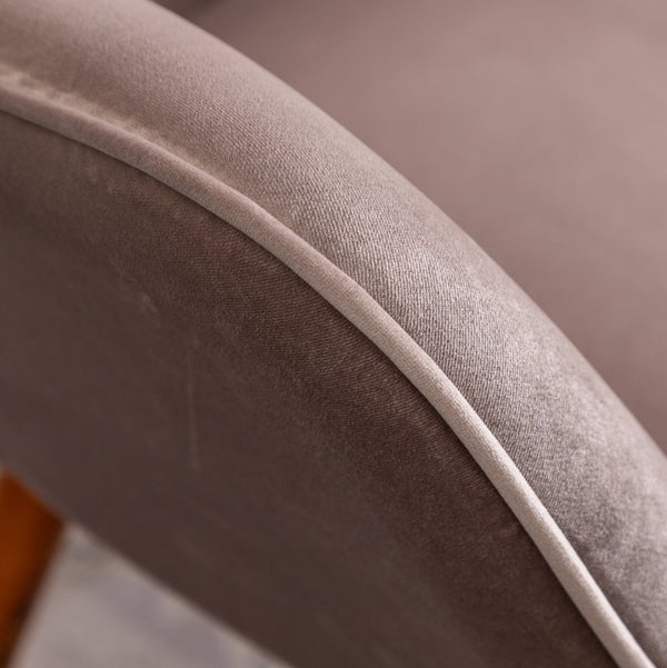 English Elm Doarnin Velvet Barrel Accent Chair with Button Tufted Back and Solid Wood Legs Chocolate T2574P164267