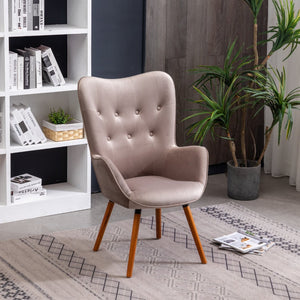 English Elm Doarnin Velvet Barrel Accent Chair with Button Tufted Back and Solid Wood Legs Chocolate T2574P164267