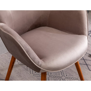 English Elm Doarnin Velvet Barrel Accent Chair with Button Tufted Back and Solid Wood Legs Chocolate T2574P164267