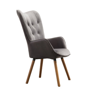 English Elm Doarnin Barrel Back Velvet Accent Chair Tufted Button Detail for Living Room T2574P164268