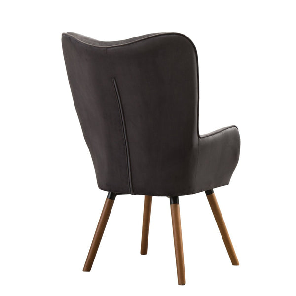 English Elm Doarnin Barrel Back Velvet Accent Chair Tufted Button Detail for Living Room T2574P164268
