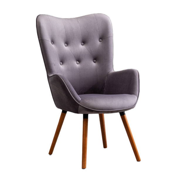 English Elm Doarnin Barrel Back Velvet Accent Chair Tufted Button Detail for Living Room T2574P164268