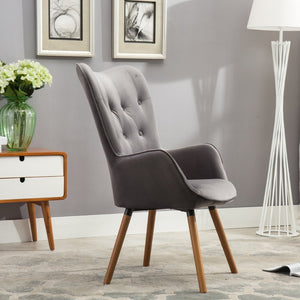 English Elm Doarnin Barrel Back Velvet Accent Chair Tufted Button Detail for Living Room T2574P164268