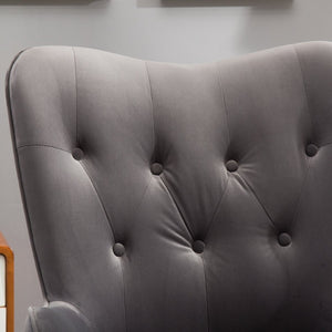 English Elm Doarnin Barrel Back Velvet Accent Chair Tufted Button Detail for Living Room T2574P164268