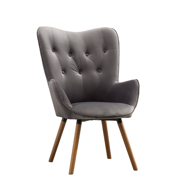 English Elm Doarnin Barrel Back Velvet Accent Chair Tufted Button Detail for Living Room T2574P164268