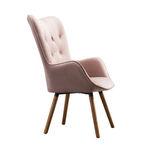 English Elm Doarnin Velvet Barrel Accent Chair Tufted Button Back with Solid Wood Legs for Living Rooms T2574P164269